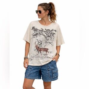 NWT Paper Lace Deer Tee OS